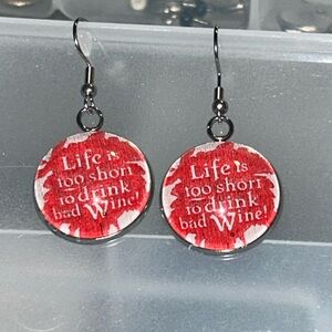 Trader Joe’s drink wine earrings 20mm